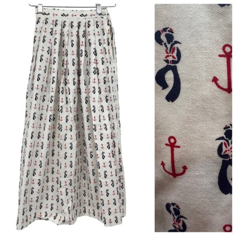 NEW vintage Talbots 80’s 90’s nautical themed skirt novelty print anchors size 4